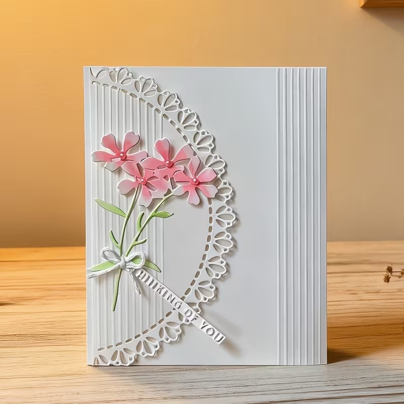 Κοπτική μήτρα με σχέδιο floral δαντέλα για περίγραμμα, ανάγλυφη μήτρα για scrapbooking