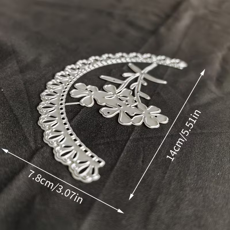 Κοπτική μήτρα με σχέδιο floral δαντέλα για περίγραμμα, ανάγλυφη μήτρα για scrapbooking