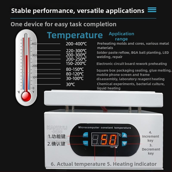 Stație de lipire cu control inteligent al temperaturii, reglabilă, placă de încălzire pentru demontarea ecranului telefonului, testare LED, presă pentru film și lipire PCB