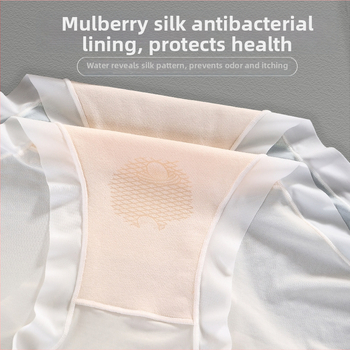 Γυναικείο εσώρουχο plus size για καλοκαίρι, ultra-thin ice silk, αντιβακτηριακό, επένδυση Mulberry μεταξιού, Μεγάλο Μέγεθος