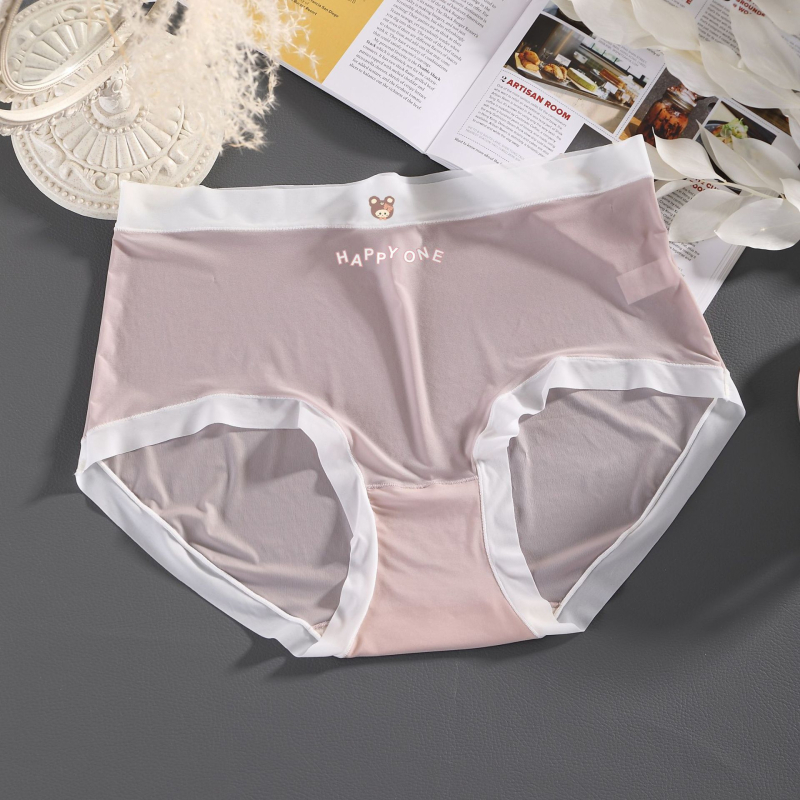 Γυναικείο εσώρουχο plus size για καλοκαίρι, ultra-thin ice silk, αντιβακτηριακό, επένδυση Mulberry μεταξιού, Μεγάλο Μέγεθος