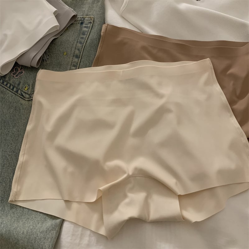Γυναικείες σλιπ χωρίς ραφές από Ice Silk, ροδακινή απόχρωση, καλοκαίρι, διαπνοή, μονόχρωμο