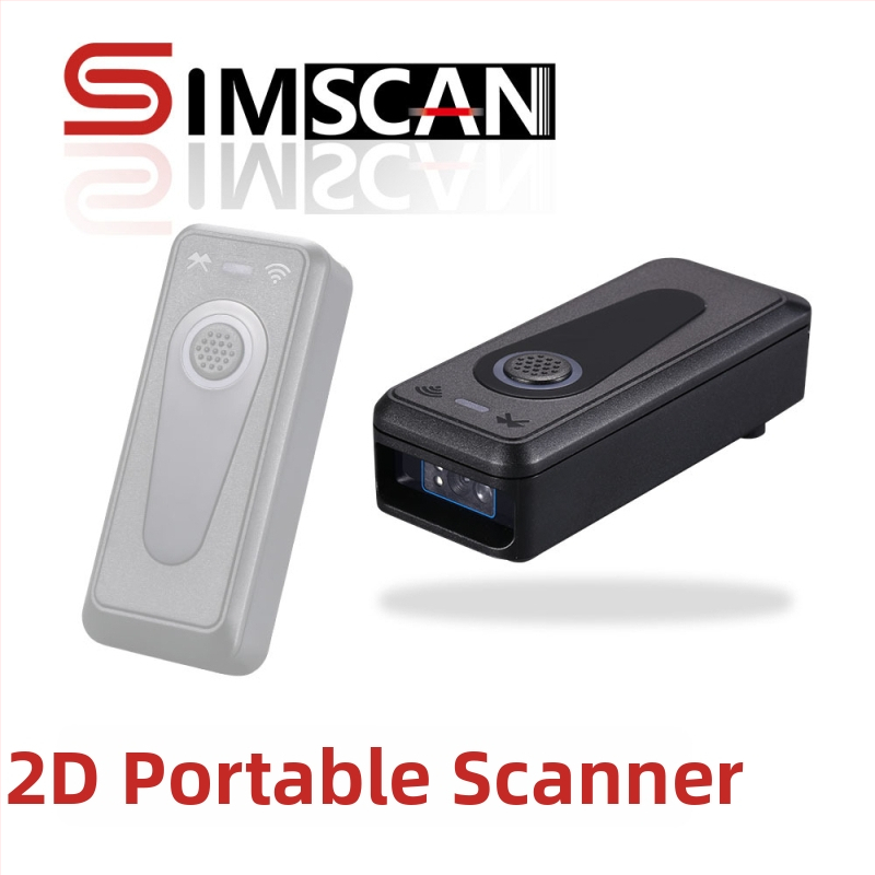 Bezdrôtový ručný skener čiarových kódov SIMSCAN 2D s rozhraním USB, čiernobiely