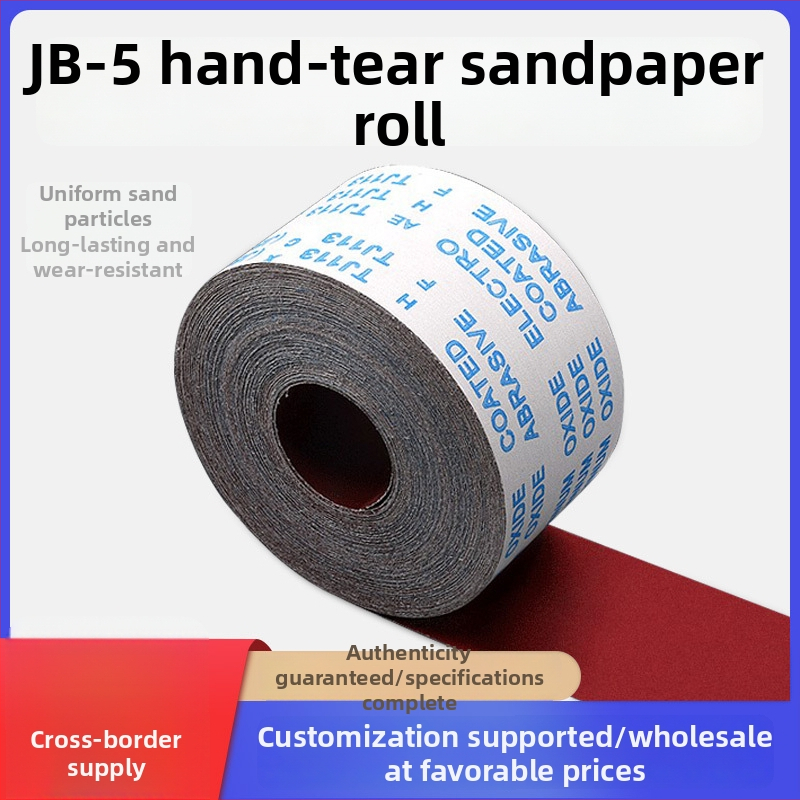 Brúsny papier z karbidu kremíka JB-5 v kotúči na čistenie kovov, odstraňovanie hrdze a leštenie nábytku z dreva (95/115 mm × 1,0 m)