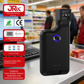 Bezdrôtový ručný skener čiarových kódov Bluetooth so zadnou sponou pre mobilné telefóny, zber údajov pre logistiku