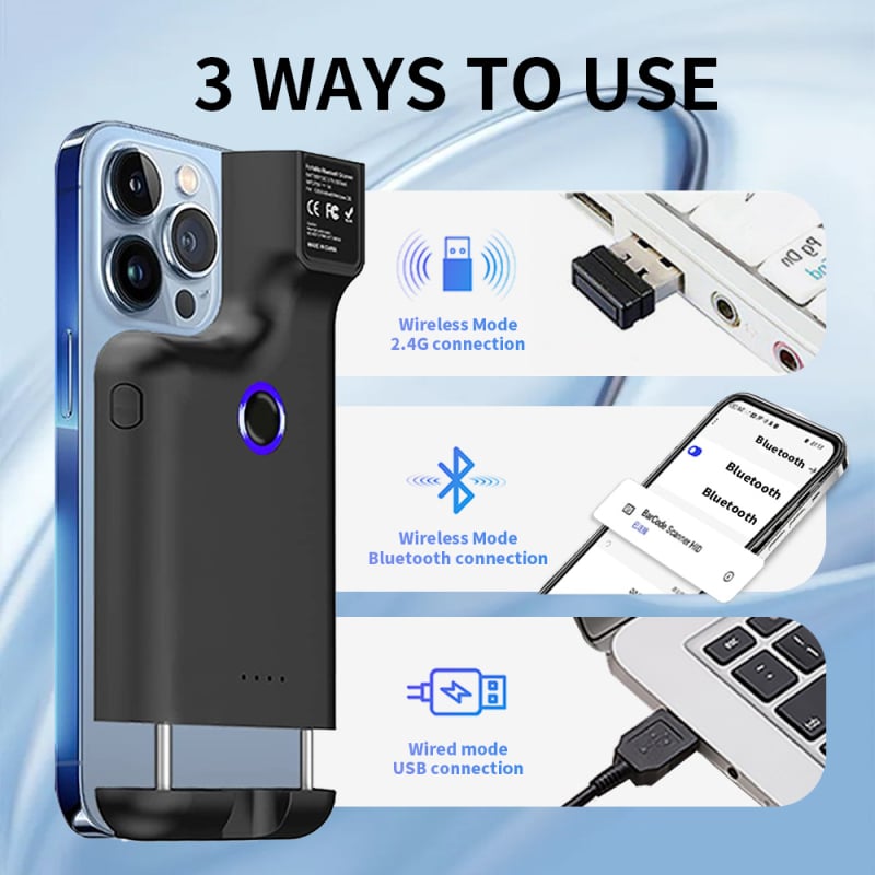 Elite HC101D Ασύρματος Bluetooth 2D Χειρός Σαρωτής με Κλιπ για Κινητό, για Εφοδιαστική Αλυσίδα