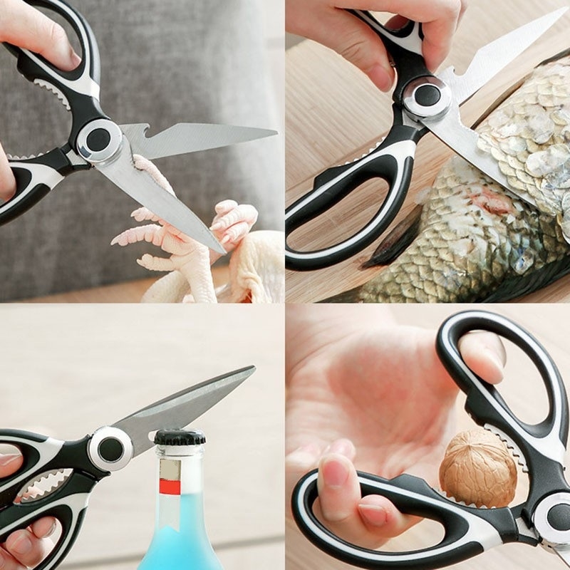 Foarfecă de bucătărie multifuncțională, tăietor puternic pentru oase de pui, foarfecă din oțel inox, design Panda