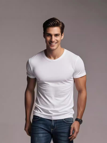 Ανδρικό κοντομάνικο T‑shirt από 100% βαμβάκι, αναπνέσιμο, καθημερινό και ευέλικτο, μονόχρωμο