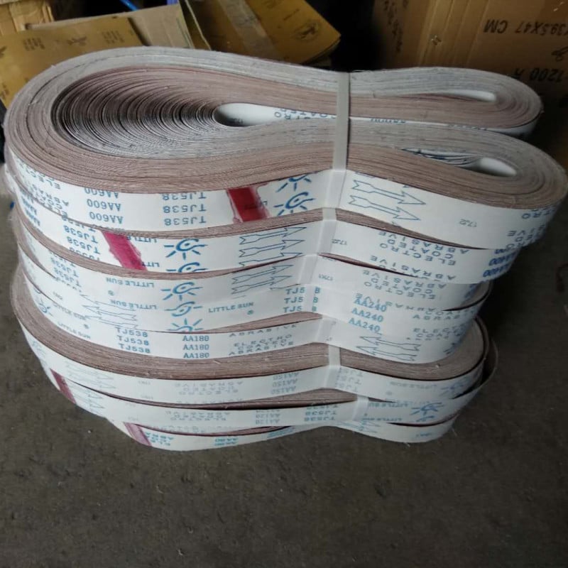 2100×50 mm ζώνη λείανσης TJ538 με κόκκινο μαλακό ύφασμα-βάση για λείανση και γυάλισμα μετάλλου και ανοξείδωτου χάλυβα