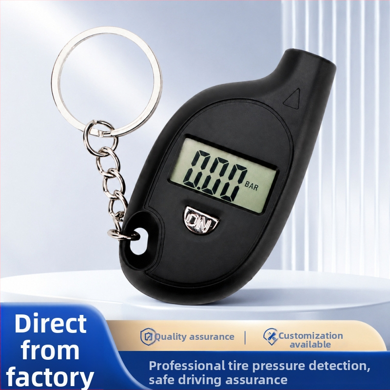 Digitálny displej s kľúčenkou, mini prenosný vysoko presný manometer tlaku v pneumatikách do auta