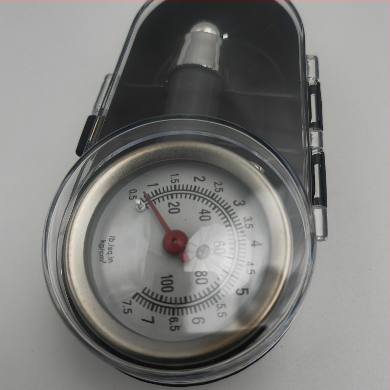 Vysoko presný mechanický manometer tlaku v pneumatikách automobilu, v krabici, nafukovací, multifunkčný