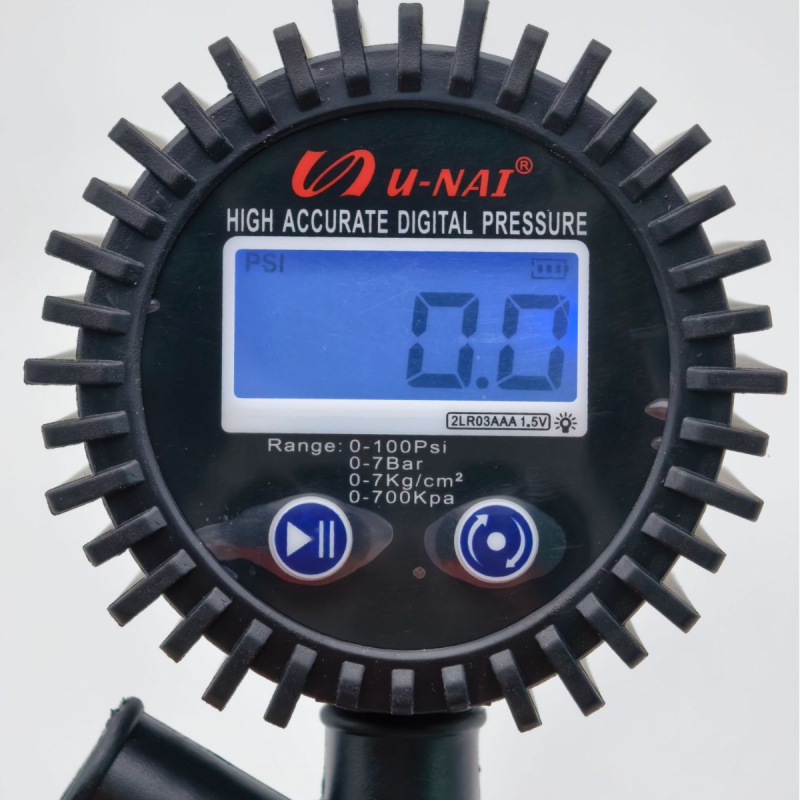 Manometru digital pentru presiunea în pneuri, cu cap de umflare, monitor de presiune auto
