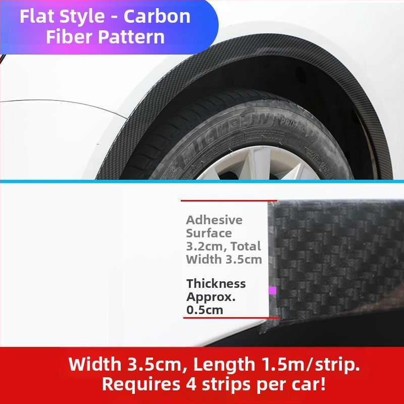 Bandă universală pentru aripi, aspect carbon look, protecție împotriva zgârieturilor, cauciuc