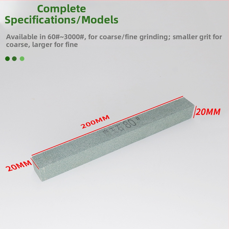 Πράσινος λίθος λαδιού από καρβίδιο πυριτίου για λείανση και γυάλισμα του νεφρίτη, τετράγωνος, 200 × 20 × 20 mm