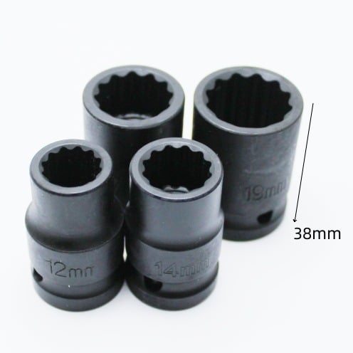 Dafei Scurt Socket Pneumatic, 1/2 Inch Drive, capă fosforată a soclului, serie 12,5 mm, soclu Plum Blossom cu 12 unghiuri