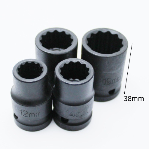 Dafei Scurt Socket Pneumatic, 1/2 Inch Drive, capă fosforată a soclului, serie 12,5 mm, soclu Plum Blossom cu 12 unghiuri