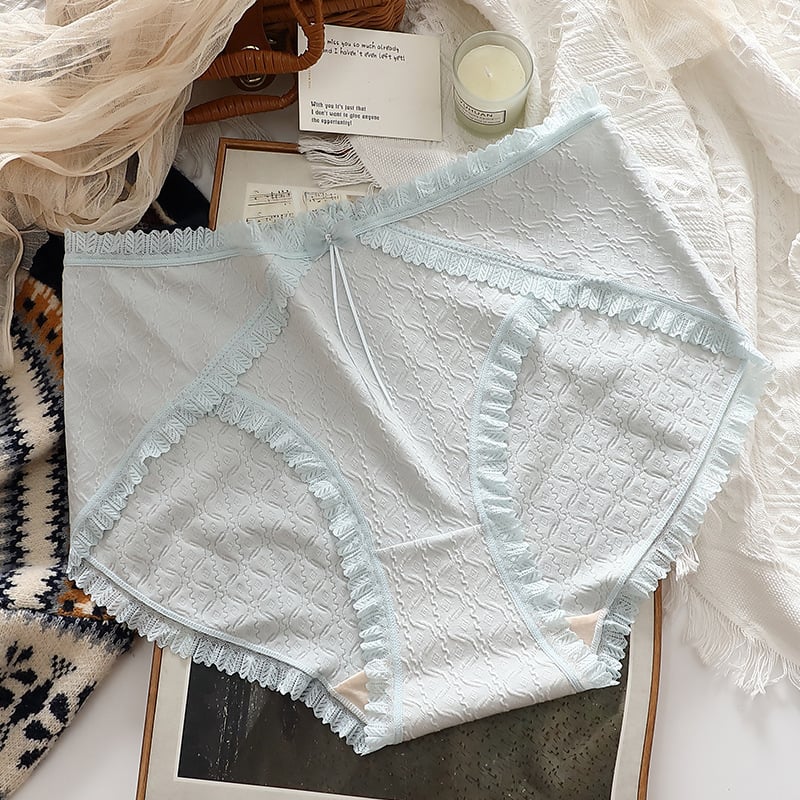 Plus-Size βαμβακερά ζακάρ μπικίνι με επεκτειμένο καβάλο και φιόγκο, αναπνέει άνετα