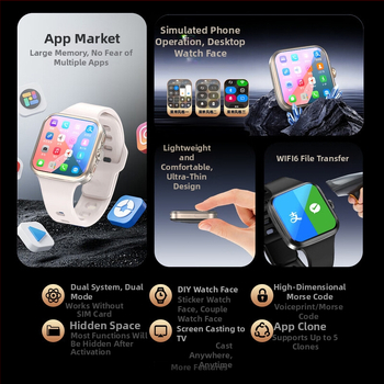 Smartwatch S12 με ευρεία οθόνη, υποδοχή καρτών, ξεκλείδωμα με αποτύπωμα και λήψη εφαρμογών