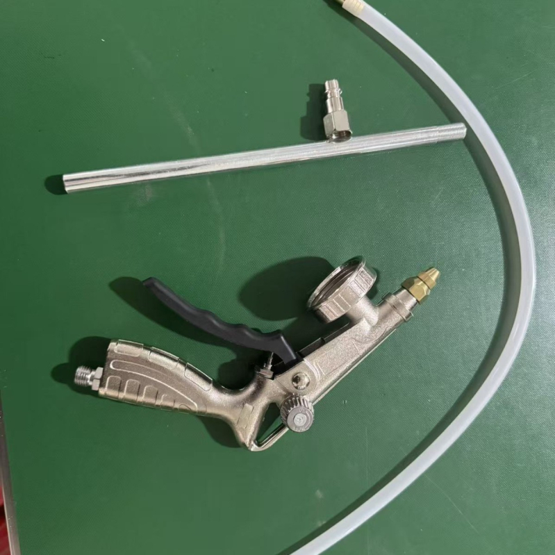 Pistol pneumatic pentru vopsire șasiu DO-15, finisaj argintiu electroplacat, reglabil, set cu furtun și accesorii