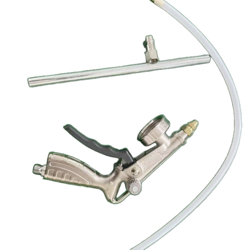 Pistol pneumatic pentru vopsire șasiu DO-15, finisaj argintiu electroplacat, reglabil, set cu furtun și accesorii