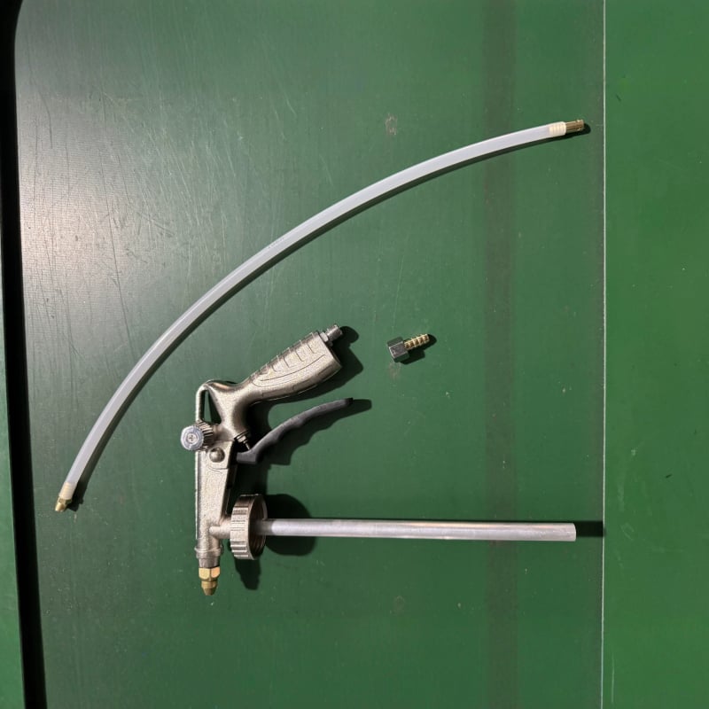 Pistol pneumatic pentru vopsire șasiu DO-15, finisaj argintiu electroplacat, reglabil, set cu furtun și accesorii