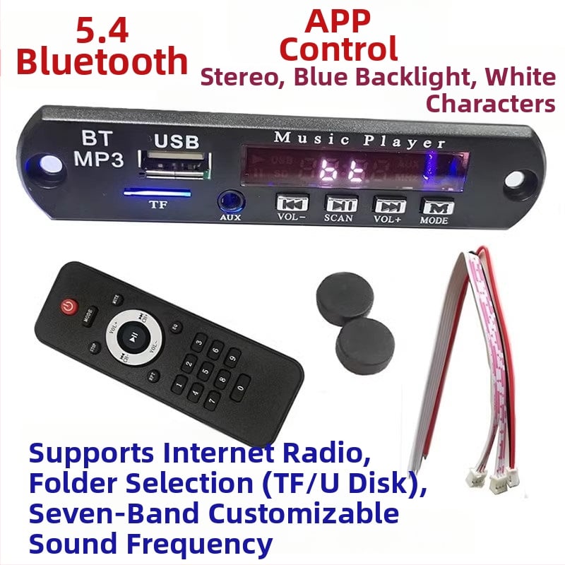 12V Bluetooth MP3-dekóder tábla APP-vezérléssel, veszteségmentes dekóder, hálózati rádió, otthoni hangrendszer kiegészítői