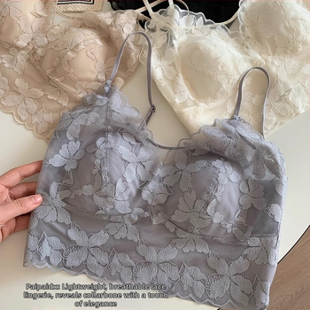 Női vékony camisole beépített melltartó betéttel, egy darab csipkés fehérnemű, francia stílusú szexi.
