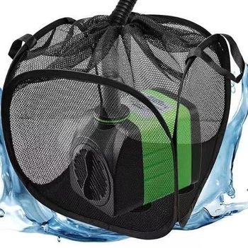 Sac filtrant pentru pompă de apă, închidere cu șnur pop-up, barieră pliabilă împotriva înfundării pentru pompă de oxigen a acvariului