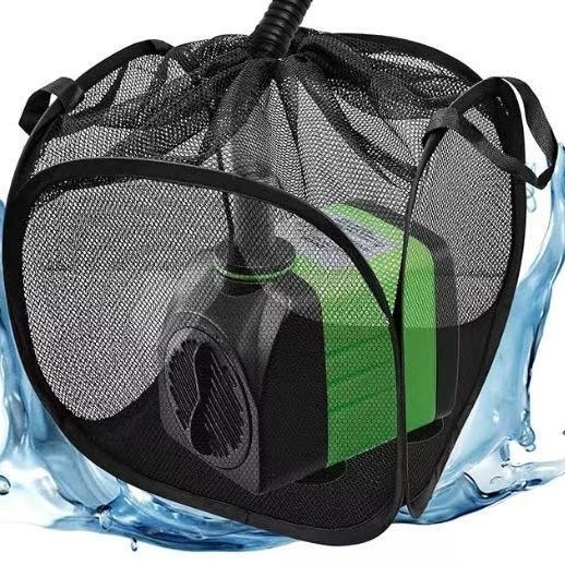 Sac filtrant pentru pompă de apă, închidere cu șnur pop-up, barieră pliabilă împotriva înfundării pentru pompă de oxigen a acvariului