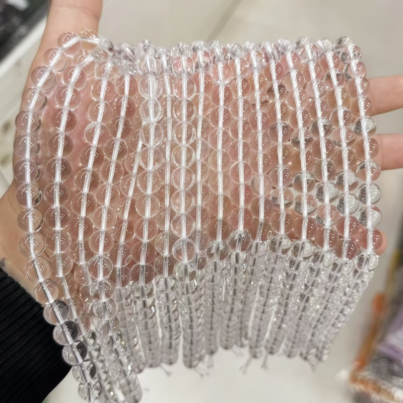 8 mm φυσικές λευκές χάντρες από κρύσταλλο για DIY κοσμήματα – στρογγυλές χάντρες για βραχιόλια και κολιέ