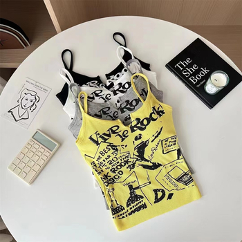 1029# Γυναικεία camisole με εκτύπωση, φθινοπωρινό‑χειμερινό ζεστό базικό ρούχο με επένδυση στήθους και όμορφο πίσω