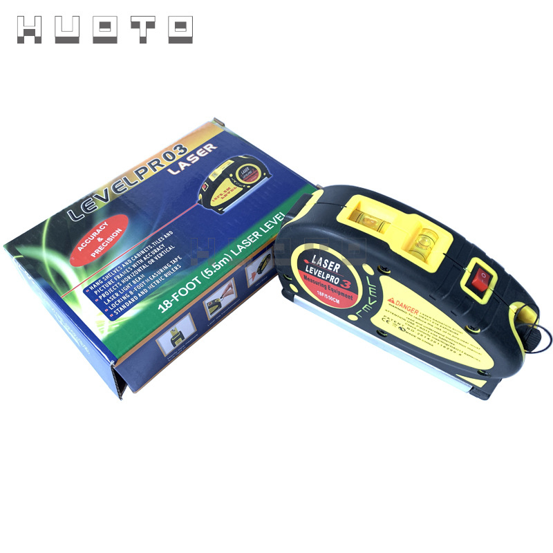 HUOTO Nivel laser cu bandă metalică 1,5m/2m/3m