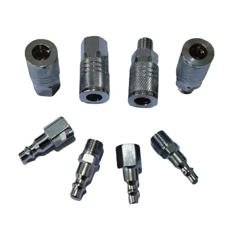 Conector pneumatic rapid din oțel inoxidabil 304, 3 în 1, cu încuietoare din alamă, conector metalic pentru furtun de aer