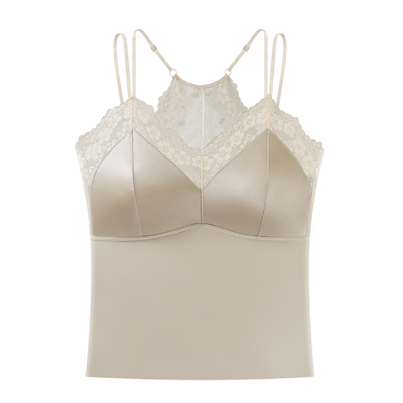 Camisole με δαντέλα γαλλικού στυλ με πίσω μέρος, μαλακή επένδυση, χωρίς σύρμα, διαπνεύουσα για γυναίκες