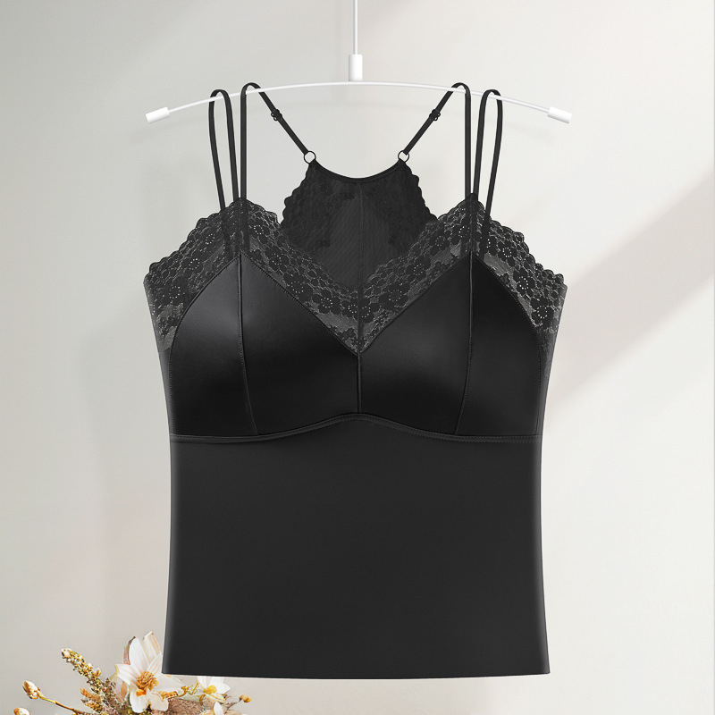 Camisole με δαντέλα γαλλικού στυλ με πίσω μέρος, μαλακή επένδυση, χωρίς σύρμα, διαπνεύουσα για γυναίκες