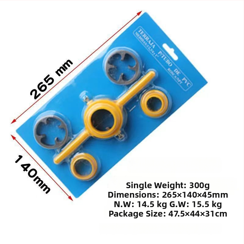 Set de 6 piese pentru filetare PVC țevi cu matrițe și chei de filetare