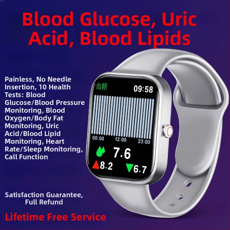 Smartwatch cu monitorizare în timp real a glicemiei, tensiunii arteriale, ritmului cardiac, lipidelor și acidului uric, cu precizie înaltă