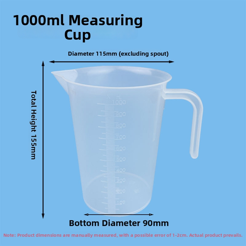 Πλαστικό μετρητικό κύπελλο 1000 ml με κλίμακα, κύπελλο μεγάλης χωρητικότητας, για ψήσιμο