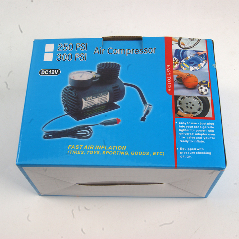 Hordozható autó légpumpa, mini inflátor, 12V, digitális kijelző