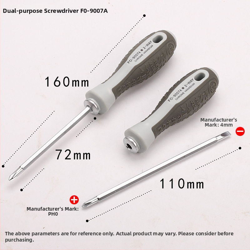 Viacúčelový skrutkovač Fukuoka FO-9007A s krížovou hlavou Phillips PH0 a plochou hlavou 4 mm na domáce použitie
