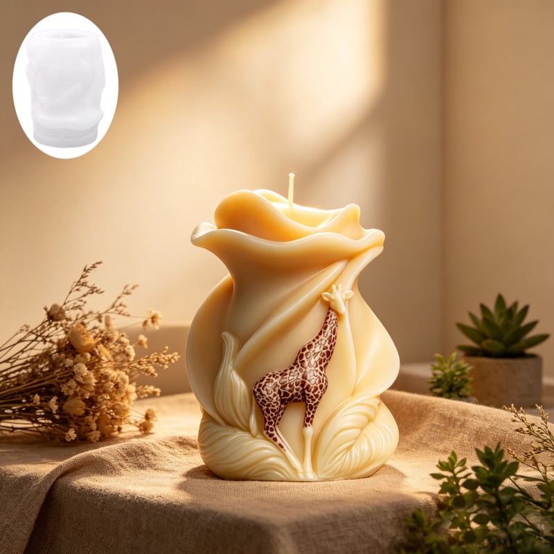 3D διακοσμητικό κερί ελάφι και ρόδο – DIY κιτ από ρητίνη, διακοσμητικά αρωματοθεραπείας για οικιακή διακόσμηση