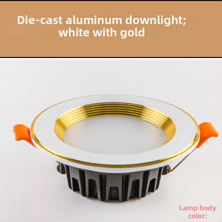 LED ενσωματωμένος οροφής downlight για οικιακή χρήση, τριχρωμικός ρυθμιζόμενος φωτισμός, για καταστήματα και ξενοδοχεία