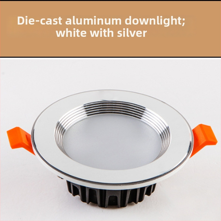 LED ενσωματωμένος οροφής downlight για οικιακή χρήση, τριχρωμικός ρυθμιζόμενος φωτισμός, για καταστήματα και ξενοδοχεία