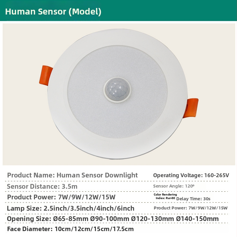 Υπερλεπτός ενσωματωμένος οροφικός downlight με ανίχνευση κίνησης μέσω ραντάρ, για διαδρόμους και σκάλες – έλεγχος ήχου και φωτός