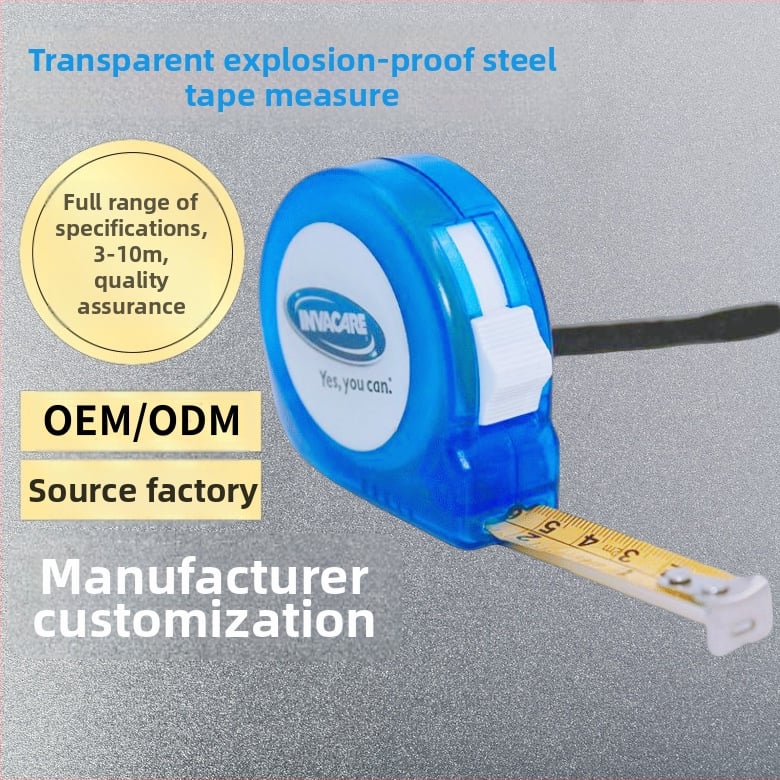 Bandă metrică din oțel transparent, anti-explozie, 5 m, rezistență la cădere până la 3 m, oțel inoxidabil, durabilă