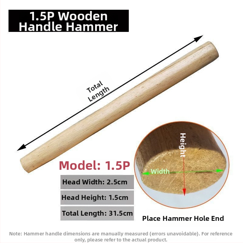 Osemhranná drevená rukoväť pre kladivo s okrúhlou hlavou