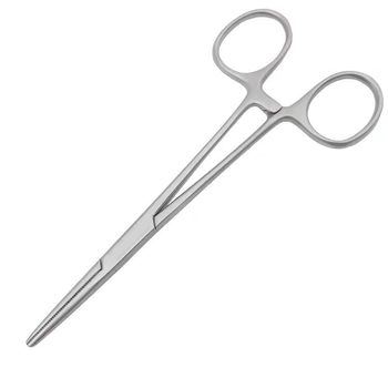 Rozsdamentes acélból készült hemostát fogó egyenes és görbe végű csúccsal, kampó eltávolító eszköz, háziállat-csipesz és horgászcsipesz
