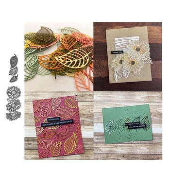 Levél- és virágvágó sablon scrapbookinghez, szénacél gravírozó sablon