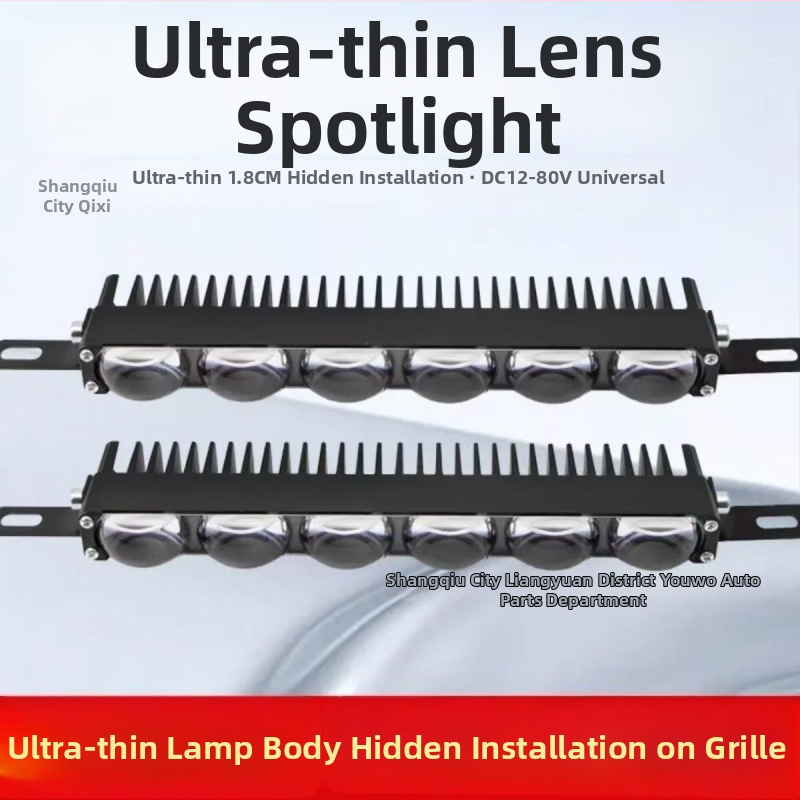 6-LED ultra vékony hálózati spot lámpa, sárga/fehér kettős színnel, hosszú hatótáv, rejtett szerelés, 12-80V, vízálló