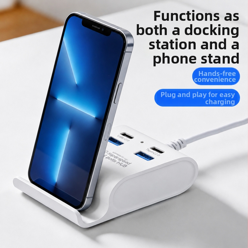 Nová dokovacia stanica USB-C 4 v 1 s rozbočovačom a stojanom na telefón